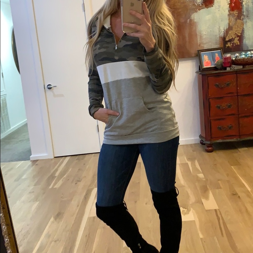 🌟RESTOCKED!🌟Camo Color Block Hoodie - Picture 4 of 8